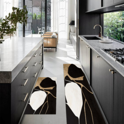 2PCS Abstract Gold&Black Diatom Mud Running Mat Non-slip Absorbent Kitchen Rug Set - thumbnail 1