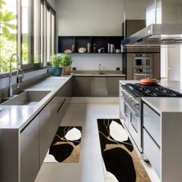 2PCS Abstract Gold&Black Diatom Mud Running Mat Non-slip Absorbent Kitchen Rug Set - thumbnail 5