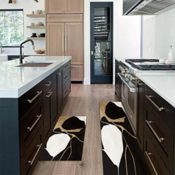 2PCS Abstract Gold&Black Diatom Mud Running Mat Non-slip Absorbent Kitchen Rug Set - thumbnail 6