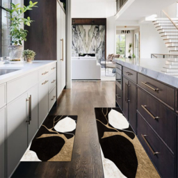 2PCS Abstract Gold&Black Diatom Mud Running Mat Non-slip Absorbent Kitchen Rug Set - thumbnail 4