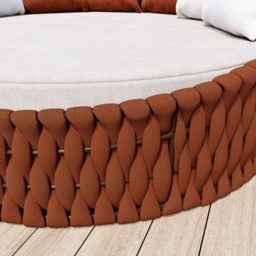Cocaro 2 PCS Adjustable Patio Outdoor Daybed Round Sectional with Canopy Exterior Furniture in Warm White Cushion & Pillow Included - thumbnail 8