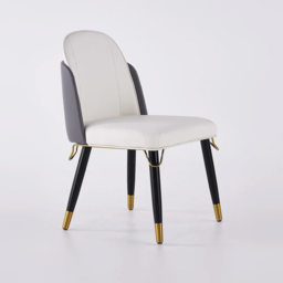 Set of 2 Modern Dining Chairs PU Leather with Upholstered Grey Dining Room Chairs - thumbnail 6