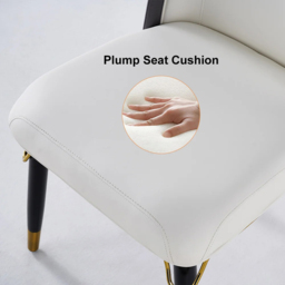 Set of 2 Modern Dining Chairs PU Leather with Upholstered Grey Dining Room Chairs - thumbnail 3