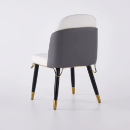 Set of 2 Modern Dining Chairs PU Leather with Upholstered Grey Dining Room Chairs - thumbnail 7
