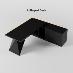 Set Black L-Shape Executive Desk Right Hand Reclining Leather Office Desk Chair (1800m) - thumbnail 8