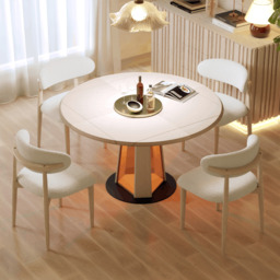 90 - 120 cm Solid Wood Extendable Dining Table with Light - thumbnail 3