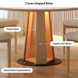 90 - 120 cm Solid Wood Extendable Dining Table with Light - thumbnail 9