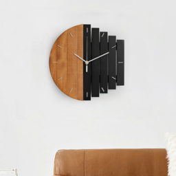 300mm Rustic Abstract Wood Wall Clock For Living Room Home Hanging Artistic Decor Art - thumbnail 8