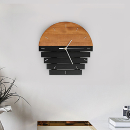 300mm Rustic Abstract Wood Wall Clock For Living Room Home Hanging Artistic Decor Art - thumbnail 6