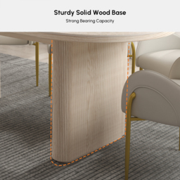 2007 mm - 2413 mm Oval Dining Table Extendable Butterfly Leaf Sintered Stone Top 6-10 Seater Matte Travertine - thumbnail 9