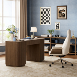 Reclining Leather Office Desk Chair High Back Adjustable Swivel Modern Executive Chair in White - thumbnail 6