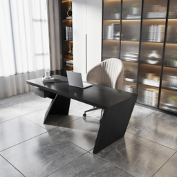 Cabstract Modern Black Wood Office Desk Writing Desk with Drawer Computer Desk (1400mm) - thumbnail 6