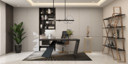 Cabstract Modern Black Wood Office Desk Writing Desk with Drawer Computer Desk (1400mm) - thumbnail 4