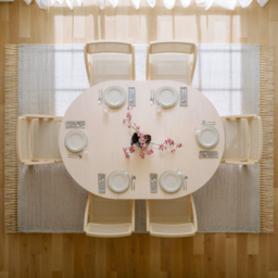 Japandi Extendable Dining Table 100 - 140 cm Whitewash 6-Seater Oval&Round Table - thumbnail 6