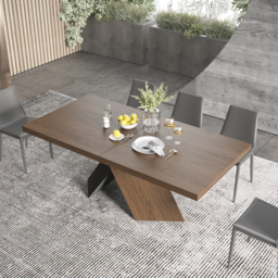 200 - 240 cm Farmhouse Extendable Walnut Dining Table Seats 6-8 - thumbnail 2