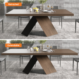 200 - 240 cm Farmhouse Extendable Walnut Dining Table Seats 6-8 - thumbnail 3