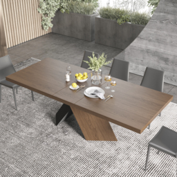 200 - 240 cm Farmhouse Extendable Walnut Dining Table Seats 6-8