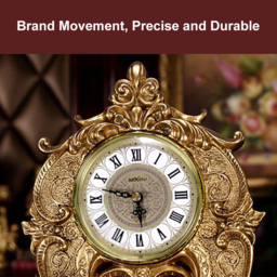 Traditional Vintage Gold Resin Angel Table Clock With Exquisitely Carved Pendulum Clock - thumbnail 9