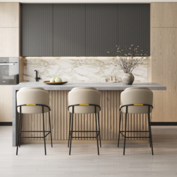 183 cm Japandi Style Wood Kitchen Island - thumbnail 3