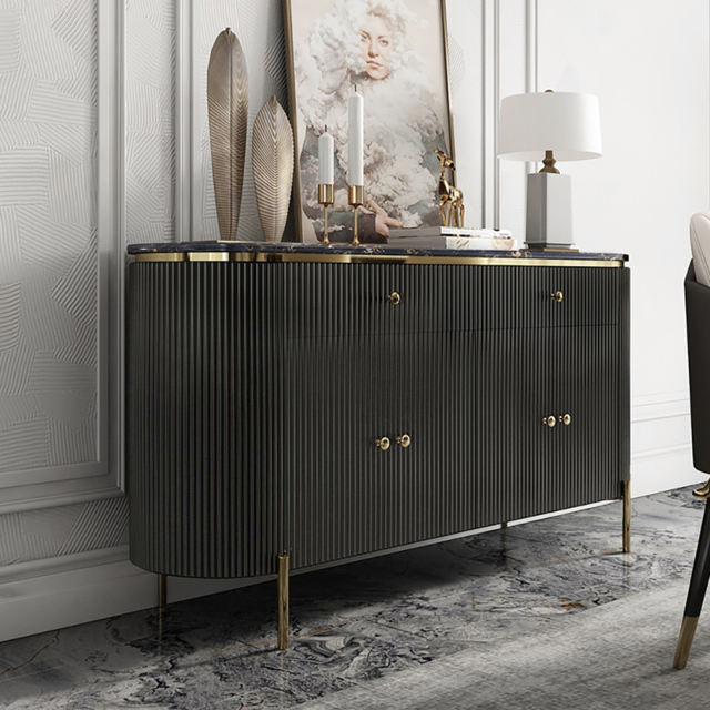 140 cm Modern Marble Top Buffet & Sideboard Doors & Drawers & Shelves - image 1