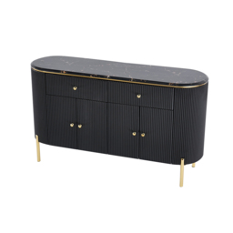 140 cm Modern Marble Top Buffet & Sideboard Doors & Drawers & Shelves - thumbnail 2