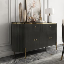 140 cm Modern Marble Top Buffet & Sideboard Doors & Drawers & Shelves - thumbnail 4