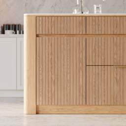 130 cm Kitchen Island Sintered Stone Top with Storage Natural Modern - thumbnail 6