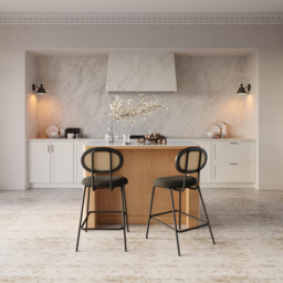 130 cm Kitchen Island Sintered Stone Top with Storage Natural Modern - thumbnail 4