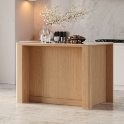 130 cm Kitchen Island Sintered Stone Top with Storage Natural Modern - thumbnail 5