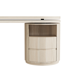 Modern L Shaped Rotatable Wash White Executive Office Desk with Drawers White Office Furniture (150 cm) - thumbnail 9