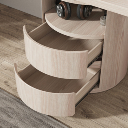 Modern L Shaped Rotatable Wash White Executive Office Desk with Drawers White Office Furniture (150 cm) - thumbnail 8