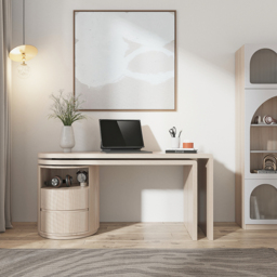Modern L Shaped Rotatable Wash White Executive Office Desk with Drawers White Office Furniture (150 cm) - thumbnail 6