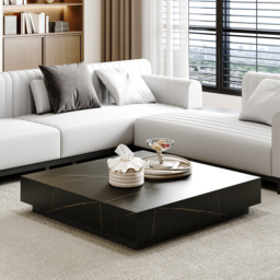 "87"" Sintered Stone Electric Fireplace TV Stand & Coffee Table Set" - thumbnail 5