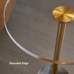 Acrylic Round Side Table Clear Stylish End Table Stainless Steel - thumbnail 6