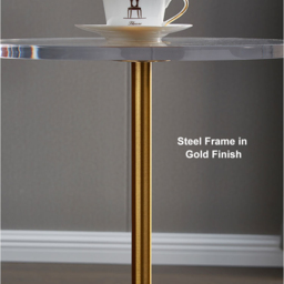 Acrylic Round Side Table Clear Stylish End Table Stainless Steel - thumbnail 8