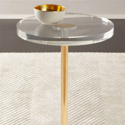 Acrylic Round Side Table Clear Stylish End Table Stainless Steel - thumbnail 4
