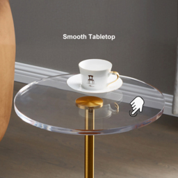 Acrylic Round Side Table Clear Stylish End Table Stainless Steel - thumbnail 7