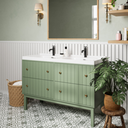 Bathroom Vanity Set 1200mm Freestanding Bathroom Vanity Green with Double Sinks - thumbnail 3
