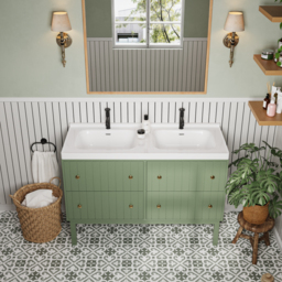Bathroom Vanity Set 1200mm Freestanding Bathroom Vanity Green with Double Sinks - thumbnail 2