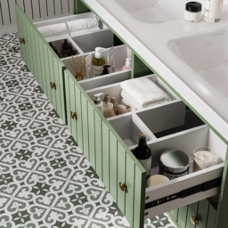 Bathroom Vanity Set 1200mm Freestanding Bathroom Vanity Green with Double Sinks - thumbnail 5