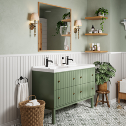 Bathroom Vanity Set 1200mm Freestanding Bathroom Vanity Green with Double Sinks - thumbnail 4