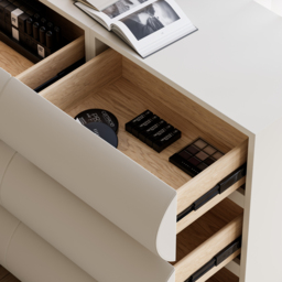 Leather Humply Modern White 9 Drawer Dresser Chest with Storage Cabinet - thumbnail 5