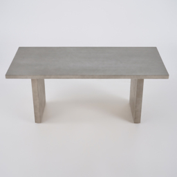Dining Table Wooden Double Pedestal for 6 Person Upoak Farmhouse Concrete Gray - thumbnail 8