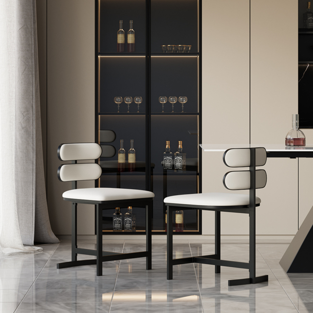 Dining Chairs  Faux Leather Modern White Dining Room Chairs with Back Side 4-Pieces - image 1