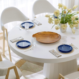 "Extendable Dining Table Set 39""-55"" Japandi White Dining Table & 6  Dining Chairs" - thumbnail 6
