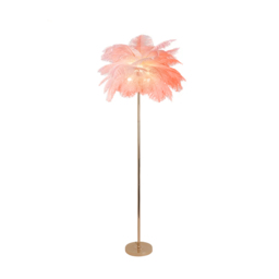 Loftus Pink Feather Rose Gold Floor Lamp Unique Tree Standing Lamp - thumbnail 4