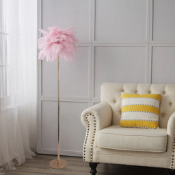 Loftus Pink Feather Rose Gold Floor Lamp Unique Tree Standing Lamp - thumbnail 2