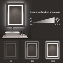 800mm x 600mm Frameless Rectangle LED Bathroom Mirror with Anti-Fog & Bluetooth Speaker - thumbnail 9