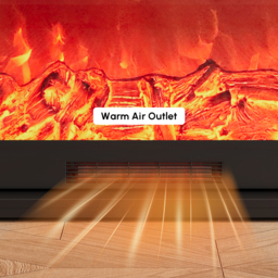200 cm Electric Fireplace TV Stand Modern Black Media Console with Remote Control - thumbnail 7