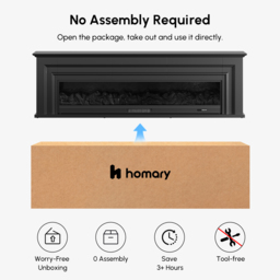 200 cm Electric Fireplace TV Stand Modern Black Media Console with Remote Control - thumbnail 8